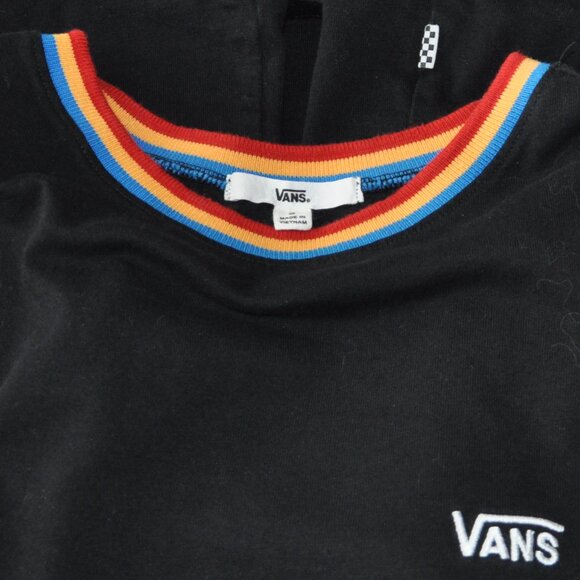 Vans Black Pull-Over Mini T-Shirt Dress Multi-color trim Small - Picture 7 of 7